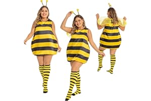 cuteDIY Große Größen Bienenkostüm Erwachsene Bienen Kostüm Damen 42-56