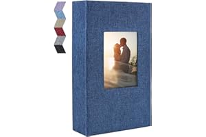 Vienrose 6x4 Photo Albums Slip in for 300 Photos Linen Cover Black Pages Photo Books Large Capacity Picture Albums for Valentine Wedding Christmas Birthday