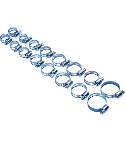 10-Pack Stainless Steel Hose Clamps – 13mm–19mm Adjustable, Durable Band Fasteners