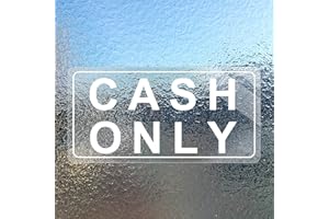 MEITAAT Cash Only Sticker Sign Vinyl 10 x 5 Inch Removable Waterproof Self-Adhesive Window Decal Cling for Businesses Store 5 Pack