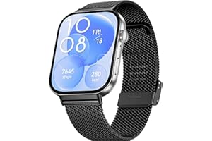 Hiseus Pasek kompatybilny z Huawei Watch Fit 3, metalowy pasek ze stali nierdzewnej kompatybilny z Huawei Watch Fit 3