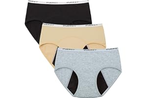 INNERSY Bragas Menstruales Niña Ropa Interior Protección Algodón Braguitas Regla 8-16 Años Pack de 3