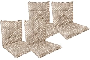 IL GRUPPONE PASSIONE CASA Set Cuscini Sedia con Schienale Imbottiti con Laccetti Banda Elastica per Fissaggio Prodotto Italiano Sedie Poltrone Sdraio Reclinabili Cucina Giardino 40 x 80 Cm - CuoricinoMarrone - 4 Pezzi