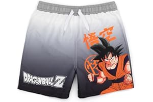 Dragon Ball Z Pantaloncini da Bagno per Ragazzi | Bambini Adolescenti Goku Personaggio Guerriero Simbolo Pantaloni da Bagno Bauli con Coulisse in Vita | Serie Animata Costumi da Bagno