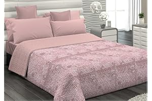 il dolce stile della tua casa traputino copriletto estivo matrimoniale/singolo/piazza e mezza stampa geometrica 100 grammi (piazza e mezza, melange rosa)