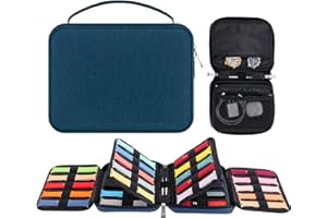 Enbagold Uhrenarmband Organizer Tasche, Erweiterbar Uhrenarmband Aufbewahrungstasche Hält 40 Riemen, Wasserdicht Nylon Watch Armband Aufbewahrung für Uhrenarmband und Uhrenarmband-Pins (Blau)