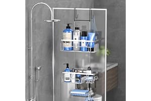 KEGII Duschablage zum Hängen, Duschregal/Duschkorb zum Hängen mit Seifenschale Edelstahl 3 Stück, Chrom