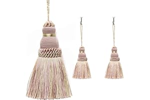 Fenghuangwu Colorful Tassel Key Tassel DIY Accessories for Curtain and Home Decoration-Mix pink-2PCS