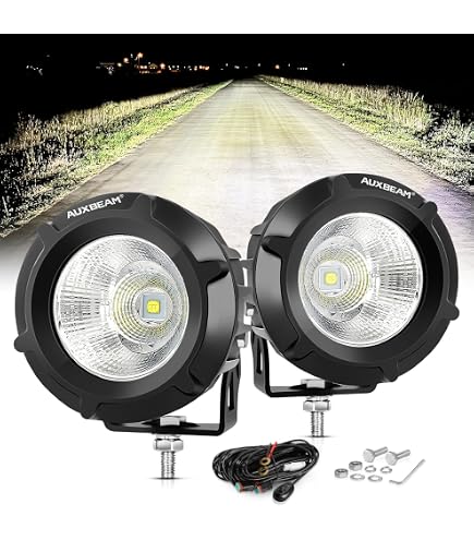 2x 5-Inch 50W LED Work Light Pods – Amber/White, Flood/Spot Beam, DRL Function – For Trucks, ATV, Off-Road