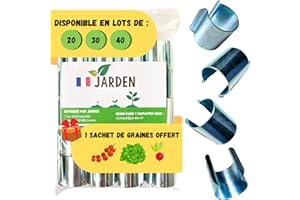 JARDEN Lot 30 Clips Diamètre 25mm pour Serre, Fixation Métal Accessoire Bâche Serres Tunnel Jardin en Revêtement Zinc, Serres Tomates avec Tubes ou Arceaux 25mm, Matériel Protections pour Cultures et Semis