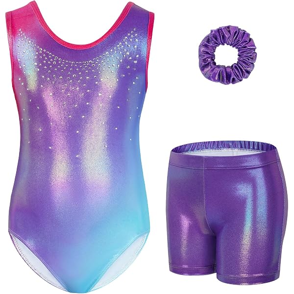 Justaucorps Gymnastique Fille Strass - Combinaison Danse Patinage Sans Manches 5-16 Ans, Ranrann