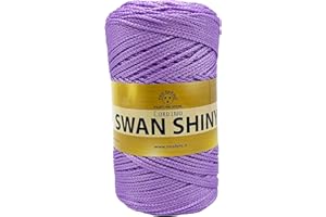 filati italiani Cordino Swan Shiny, Filato Lucido per Borse, 100% Polipropilene 250g (lilla - 24, 250g)