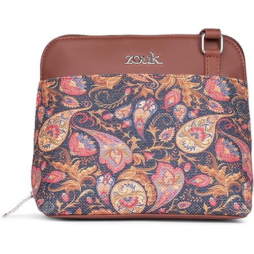 ZOUK Printed Vegan Leather Out Of Office Sling Bag With Adjustable Strap For Women\'s Girls