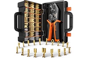 SOMELINE® Set di Connettori Elettrici, 20 Tipi [0,25-2,5mm²] Faston Connettori, Faston Elettrici, Pinza Capicorda, Pinza Crimpatrice, Pinza Crimpatrice Capicorda, Capicorda Elettrici a Crimpare