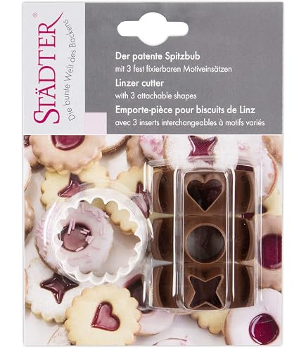 Staedter Tagliabiscotti Spitzbub Liscio 4 Cm: Stampo Per Linzer Con 3 Inserti, Lavabile In Lavastoviglie - 2