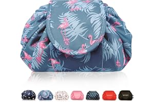 Trousse Maquillage Voyage à Cordon, Trousse de Toilette Femme & Fille Pliable étanche avec Poche zippée, Organisation One‑Step pour cosmétiques 57 cm Vavabox (flamand)