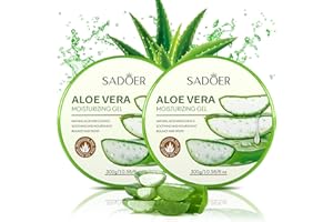 MEIEGOU Aloe Vera Gel, Aloe Vera Gel Organic 2×300 ml, Natural Moisturising Cream for Sunburn Repair, Dry Skin, Sensitive Skin - for Face, Hair and Body，Weihnachtsgeschenke für Familie und Freunde