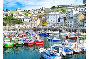 BESDRETOR Puzzles 1000 Pieces for Adults jigsaw puzzles for adults 1000 Piece Puzzle Educational Games -Luarca Harbor-Home Decoration Puzzle 1000 Pieces