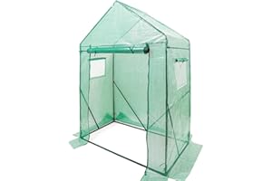 Yorbay Serra da Giardino, Serre da Esterno con griglia Rete Schermo in PE (140g/㎡), con Telaio in Acciaio e finestrela, per Giardino per la Coltivazione, 150 X 70 X 190 cm, Versione aggiornata