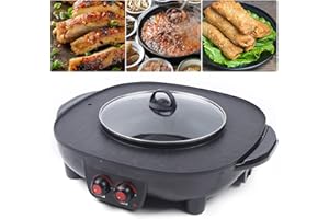 SHZICMY Hot Pot Barbecue 2 in 1 Multifunzione Hot Pot Elettrico con grill, Antiaderente Hot Pot e Barbecue