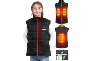 CYCYHEAT Gilet chauffant pour enfants – Gilet chauffant léger pour garçons et filles avec batterie pour le ski
