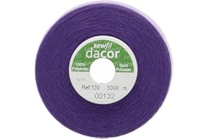 Sewfil dacor 120 - Cono de hilo de coser poliéster de 5.000 metros 0132 - Púrpura real