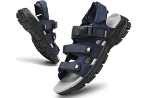 ZYLDK Men's Hiking Sandals Outdoor Sports Summer Beach Fisherman Leather Sandal Adjustable Walking Strap Trekking Casual Breathable Non-Slip Open Toe Sandals