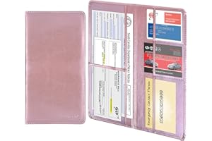 ‎WISDOMPRO wisdompro Auto Dokument Halter Organizer, PU Leder Fahrzeug Versicherung und Zulassung Halter Wallet Case für ID-Karte, Führerschein, Schlüssel Kontaktinformationskarten