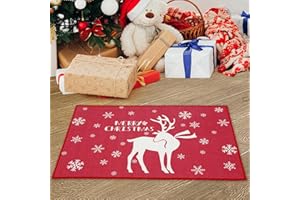 CAROMIO Wycieraczka wewnętrzna antypoślizgowa świąteczna wycieraczka do drzwi wewnątrz i na zewnątrz mata powitalna małe dywany Boże Narodzenie dekoracja drzwi wejściowa mata podłogowa biały renifer