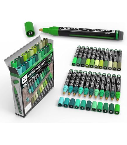 Ensemble 22 Marqueurs Peinture Acrylique Pro Jaune & Bruns - Pointe Extra-Fine 0,7 Mm - Roche Verre Bois Métal Toile