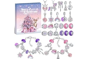Gaeymy Calendario Avvento 2025 Gioielli, Calendario Dell'Avvento Kinder Diy Charms Kit per Bambina Bambini Donna, Calendario Avvento Bracciale Collane Gioielli Riempire Regali 5 6 7 8 9 10 11 12 Anni