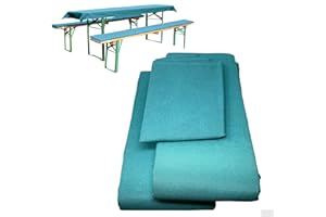 JEMIDI Cojín y Mantel para Banco - Conjunto de 1x Mantel para Mesa Alargada con 2X Almohada Acolchada para Bancos - Mesas de Cerveza cumpleaños Boda