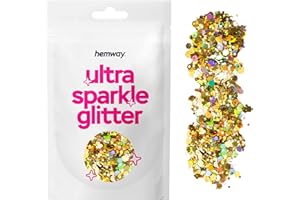 Hemway or Mix Holographic Glitter Chunky Multi Purpose poudre poussière Arts & Crafts Verre à vin Décoration Mariages Fleurs cosmétiques visage corps yeux Ongles Peau Festival Hair Sample