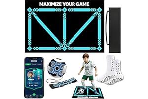 MASTERY Football Training Mat with Mobile TV APP - Soccer Skills XL 90x60cm Football Gifts for Boys | Pro Dribble Ball Control & Stress Relief Games for Kids Girls & Teenage | Birthday Christmas Gifts