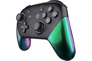 eXtremeRate Chameleon Replacement Handle Grips for Nintendo Switch Pro Controller, Green Purple DIY Hand Grip Shell for Nintendo Switch Pro - Controller NOT Included