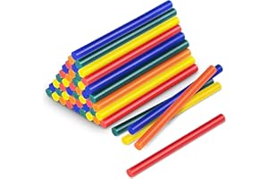 TROTEC Hot Glue Stick Set Multicoloured, 50 Pieces (Ø 11 mm), Blue, red, Orange, Yellow, Green (Each 10 Pieces), Blueberry