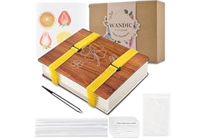 WANDIC Kit de Prensa de Flores de trébol de Cuatro Hojas, Kit de Arte de Madera, Libro de Prensa de Flores, Fruta de Flores, Kit de Prensa para Manualidades de Bricolaje y Aprendizaje al Aire Libre