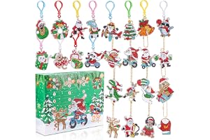 GEEKEO Calendrier de L'avent 2025 Diamond Painting Noel pour Enfants, 24 pcs 5D Diamant Peinture Porte-clés Avent Calendrier DIY Loisir Creatif Jouet Cadeau de Noël pour fille 4 5 6 7 8 9 10 Ans
