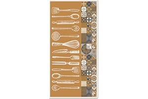 Panorama Alfombra Vinílica Cocina - Modelo Utensilios Cocina Naranja 60x110 cm - Varios tamaños - Decoración Hogar