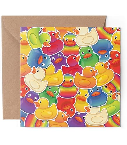 Artery8 Grußkarte „Rubber Ducks“ – Bunt, Modern, Blanko – Für Geburtstag, Jubiläum & Alle Anlässe