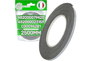 Guarnizione Adesiva per Piano Cottura Universale 2,5 m x 5 mm x 3 mm con Codice Originale 482000023159 482000079420 C00096281 per Indesit per Whirlpool - Garanzia di 5 Anni - MADE IN ITALY - ONIX TECH