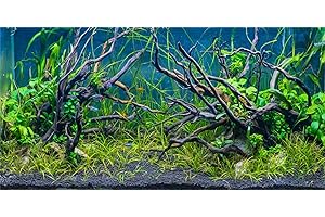MIRRORANG 120x61cm Acquario Tropicale Sfondo Fiume Letto & Lago Pianta Acquatica Sottomarino Albero Ramo Acquario Sfondo Vinile