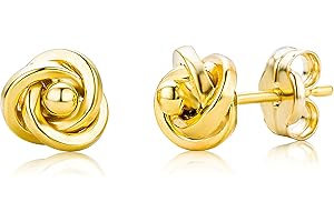 Miore 9 kt (375) kolczyki sztyfty z żółtego złota dla kobiet, 6 mm, Złoto, Gładki