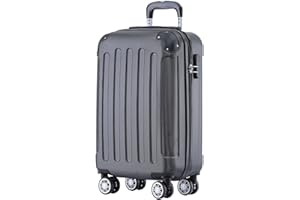 BEIBYE Zwillingsrollen Hardcase Reisekoffer Koffer Trolleys Hartschale in XL-L-M in 14 Farben (Schwarz, Handgepäck (55cm))