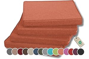 ‎GUTEKISSEN Gutekissen® Stuhlkissen Polsterauflage Auflage für Stühle/Bänke für Haus und Garten Sitzauflage Gartenkissen Sitzkissen viele Farben FK5 (40x40, Orange, 4)