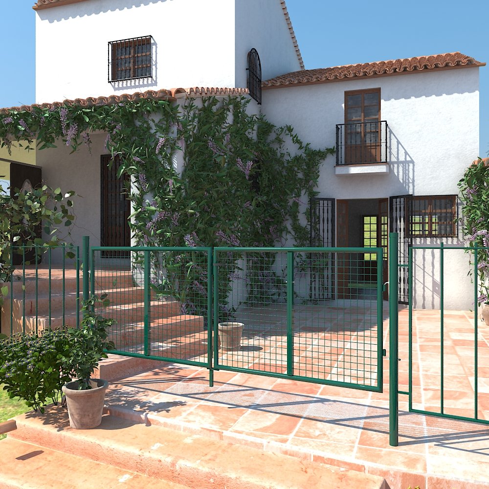 SONGMICS Doppeltor, Gartentor, Gartentür, mit Schloss und 3 Schlüsseln, 90 x 310 cm, grün GGD300G – Bild 3