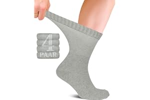 Fiera Besa Skarpety bawełniane dla cukrzyków, uniseks, z wygodnym ściągaczem: bezszwowe, do codziennego użytku i biznesu; idealne dla mężczyzn i kobiet, 4 pary