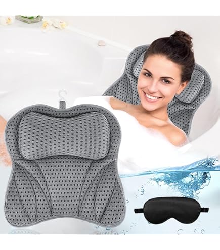YIYADI Badewannenkissen Mit Saugnäpfen - Ergonomisches Nackenkissen Für Whirlpool & Home Spa