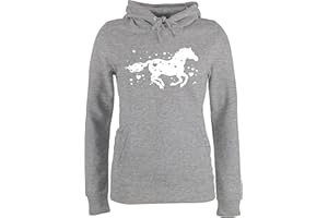 Shirtracer - Pullover Damen Hoodie Frauen - Pferd mit Herzen - Pferde Horse Reiter Reiterin Pferdeliebhaber Geschenk Pferdemädchen