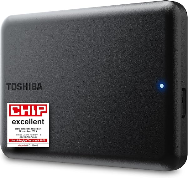 Toshiba Canvio Partner 1TB Portable 2.5’’ External Hard Drive, USB 3.2, Mac & Windows compatible. (HDTB510EK3AB) - 1